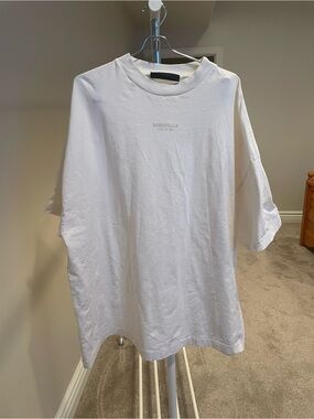 Essentials White Short Sleeve Logo Tee